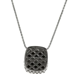 14 Karat White Gold Black Onyx and Diamond Necklace