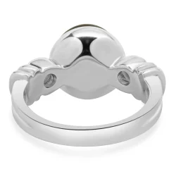 18 Karat White Gold Black Pearl and Diamond Ring