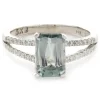 14 Karat White Gold Blue Tourmaline and Diamond Ring