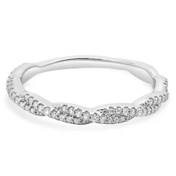 14 Karat White Gold Braided Diamond Band
