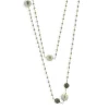 18 Karat White Gold Briolette Cut Diamonds, Black Diamonds, and Tahitian Pearl Station Necklace