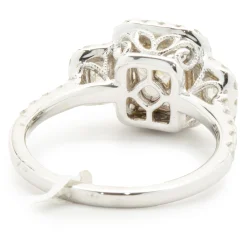 18 Karat White Gold Burmese Ruby and Pave Diamond Ring