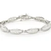 14 Karat White Gold Channel Set Baguette Diamond Link Bracelet