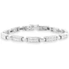 18 Karat White Gold Channel Set Princess Cut Diamond Inline Bracelet