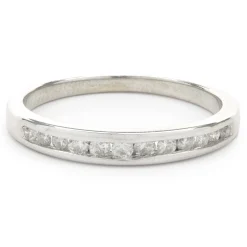 14 Karat White Gold Channel Set Diamond Band