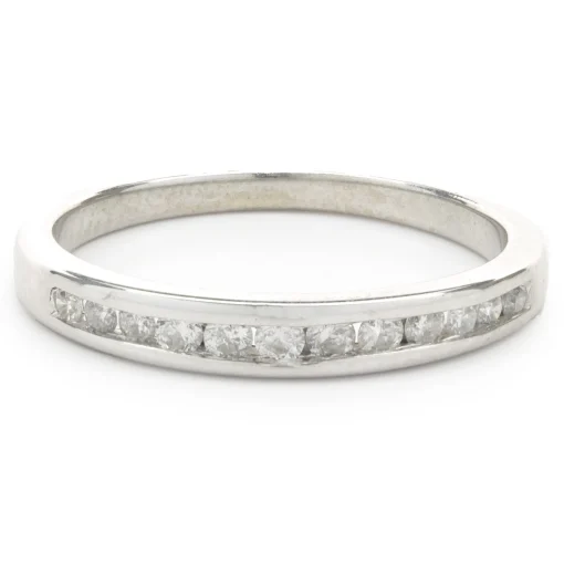 14 Karat White Gold Channel Set Diamond Band