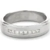14 Karat White Gold Channel Set Princess Cut 6MM Diamond Band