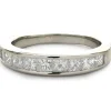 14 Karat White Gold Channel Set Princess Cut Diamond Band