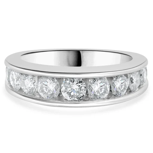 14 Karat White Gold Channel Set Diamond Band