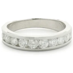 14 Karat White Gold Channel Set Diamond Band