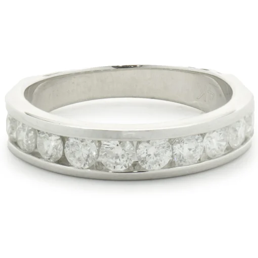 14 Karat White Gold Channel Set Diamond Band