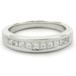 14 Karat White Gold Channel Set Diamond Band
