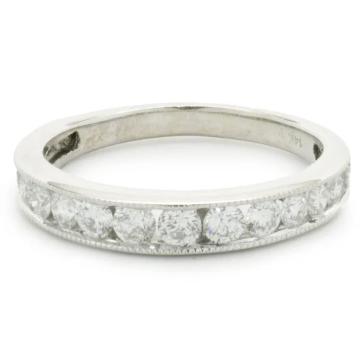 14 Karat White Gold Channel Set Diamond Band