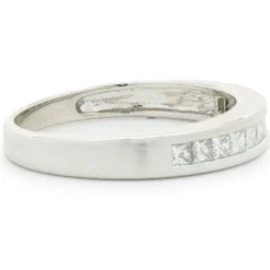 14 Karat White Gold Channel Set Princess Cut Diamond Band