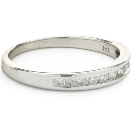 14 Karat White Gold Channel Set Diamond Band