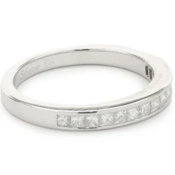 14 Karat White Gold Channel Set Princess Cut Diamond Band