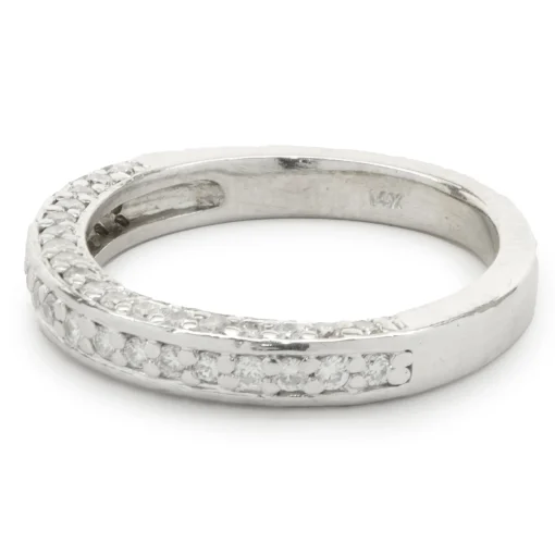 14 Karat White Gold Channel Set Diamond Band