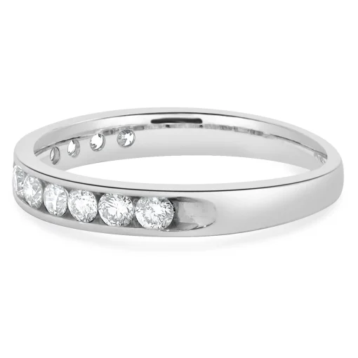 14 Karat White Gold Channel Set Diamond Band
