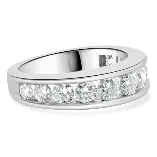 14 Karat White Gold Channel Set Diamond Band