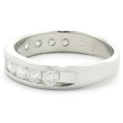 14 Karat White Gold Channel Set Diamond Band