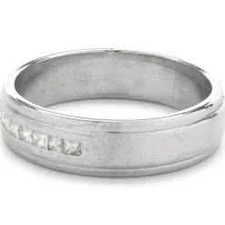 14 Karat White Gold Channel Set Princess Cut 6MM Diamond Band