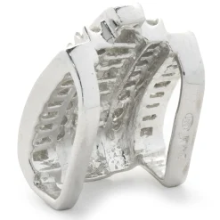 14 Karat White Gold Channel Set Princess and Round Brilliant Cut Diamond Slide Pendant
