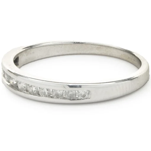 14 Karat White Gold Channel Set Diamond Band