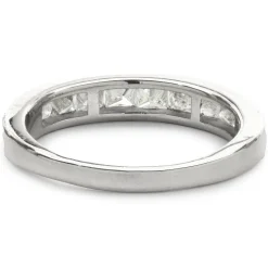 14 Karat White Gold Channel Set Princess Cut Diamond Band