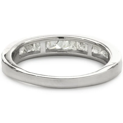 14 Karat White Gold Channel Set Princess Cut Diamond Band