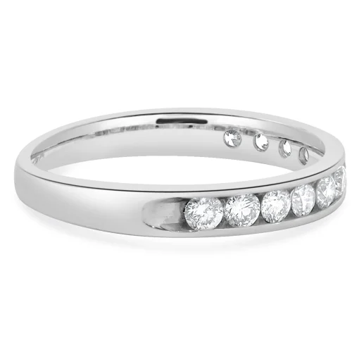 14 Karat White Gold Channel Set Diamond Band