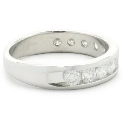 14 Karat White Gold Channel Set Diamond Band