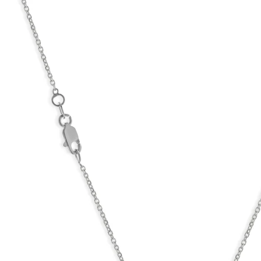 14 Karat White Gold Circle Diamond Pendant Necklace
