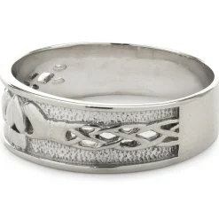 14 Karat White Gold Claddagh 7.50MM Band