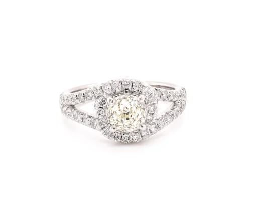 14 Karat White Gold Crown of Light 1.06ct Diamond Engagement Ring