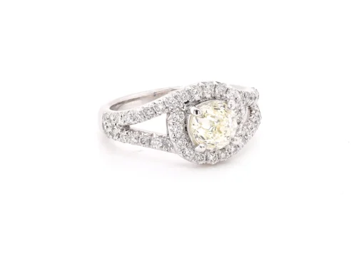 14 Karat White Gold Crown of Light 1.06ct Diamond Engagement Ring