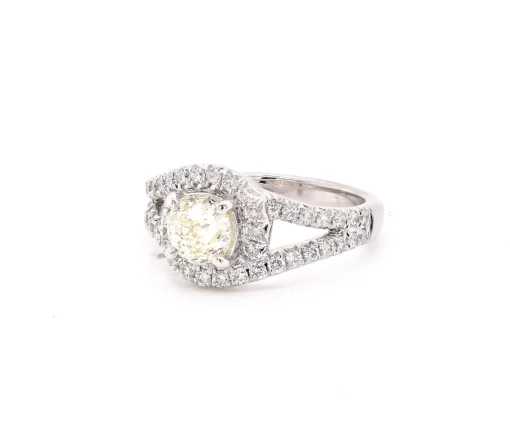 14 Karat White Gold Crown of Light 1.06ct Diamond Engagement Ring