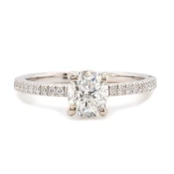 14 Karat White Gold 1.00ct Oval Diamond Engagement Ring