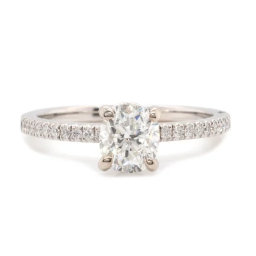 14 Karat White Gold 1.00ct Oval Diamond Engagement Ring