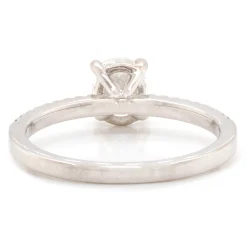 14 Karat White Gold 1.00ct Oval Diamond Engagement Ring
