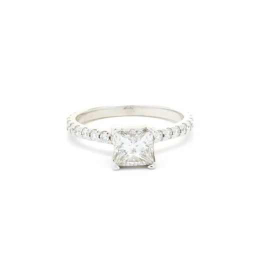 14 Karat White Gold 1.25ct Princess Cut Diamond Engagement Ring