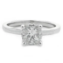 14 Karat White Gold 0.78ct Princess Cut Diamond Engagement Ring