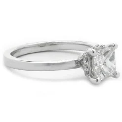 14 Karat White Gold 0.78ct Princess Cut Diamond Engagement Ring