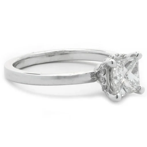 14 Karat White Gold 0.78ct Princess Cut Diamond Engagement Ring