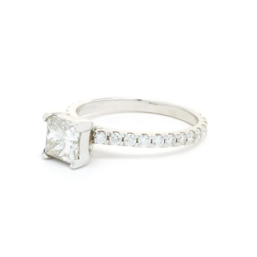 14 Karat White Gold 1.25ct Princess Cut Diamond Engagement Ring