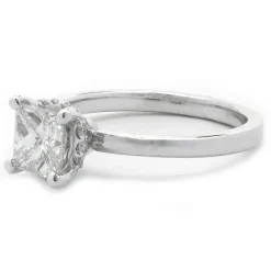 14 Karat White Gold 0.78ct Princess Cut Diamond Engagement Ring