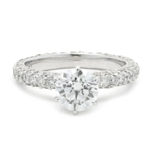 14 Karat White Gold 1.20ct Round Brilliant Cut Diamond Engagement Ring