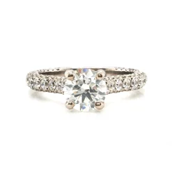 14 Karat White Gold 1.21ct Round Diamond Engagement Ring
