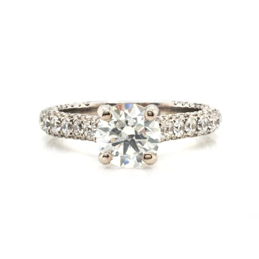 14 Karat White Gold 1.21ct Round Diamond Engagement Ring