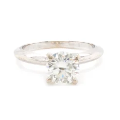 14 Karat White Gold 1.00ct Round Brilliant Cut Diamond Engagement Ring