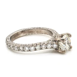 14 Karat White Gold 1.21ct Round Diamond Engagement Ring